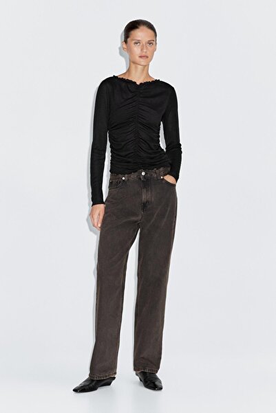 Massimo Dutti Büzgülü uzun kollu t-shirt