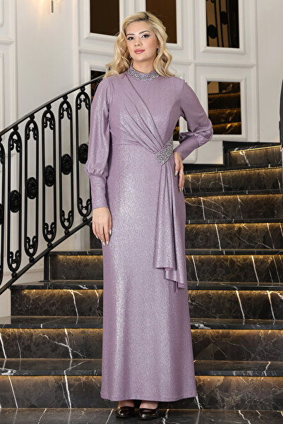 Raika Moda Stylish Stone Detailed Azalea Hijab Evening Dress