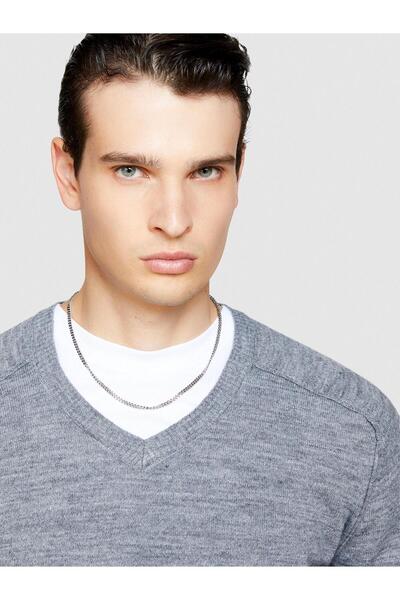 Sisley Men's Sweater Wool Blend V-Neck Sweater 323A107Gs102O-Sis67G