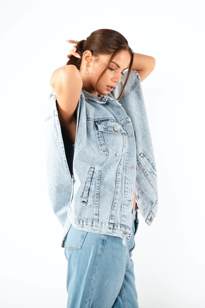 Bak Moda Vestă albastră din denim