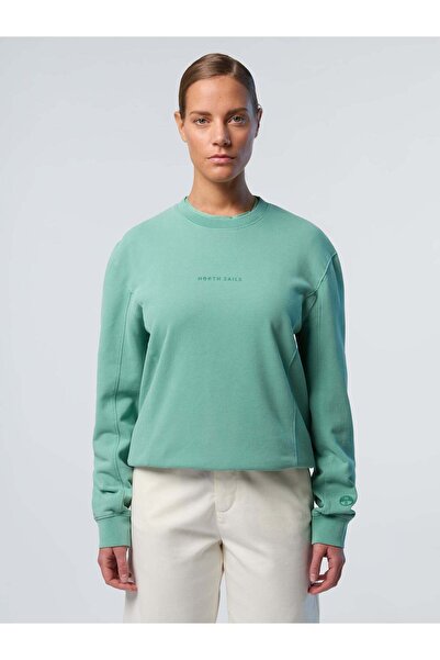 North Sails Bisiklet Yaka Baskılı Pamuk Sweatshirt