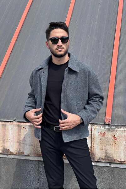 inpool Shirt Collar, Oversize-Fit, Old Money Culture, Button, Stamped Fabric Jacket 24Usec05