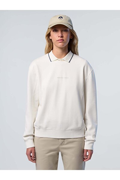 North Sails Bisiklet Yaka Baskılı Pamuk Sweatshirt