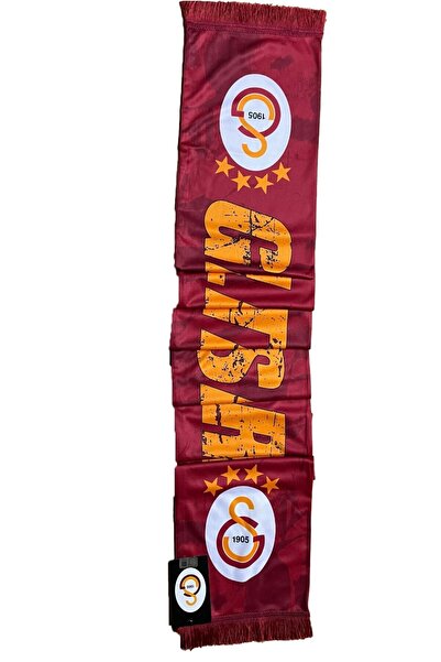 Galatasaray Orijinal Kırmızı Kaşkol Şal Atkı Hediyelik Ahşap Kutulu