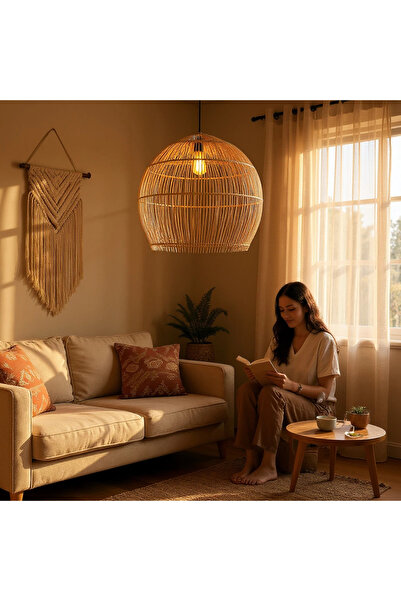 SALAŞHANE ATOLYE Balon Rattan Avize