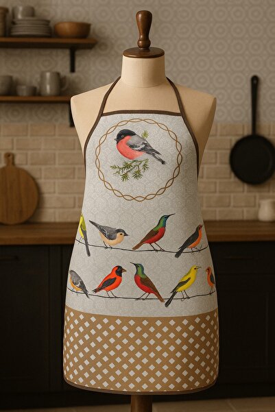 Limon Soft مريلة مطبخ مطبوعة رقميًا مقاومة للماء ومقاومة للبقع من Bird Land