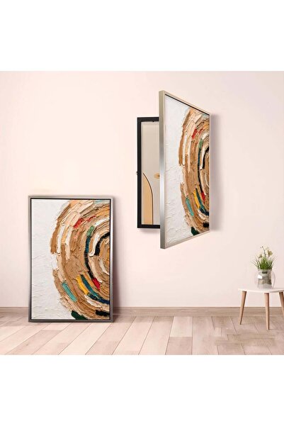 Marktna لوحة كانفس لتغطية طبلون الكهرباء بتصميم تجريدي مع برواز أسود مجوف