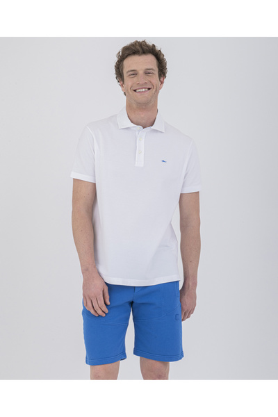 PAUL&SHARK MEN'S KNITTED POLOSHIRT C.WCOTTON