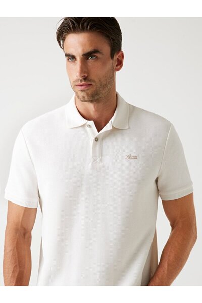 Guess Ανδρικό μπλουζάκι πόλο από βαμβάκι με κανονική εφαρμογή