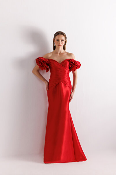 Kenzel Balon Kollu Balık Abiye Elbise