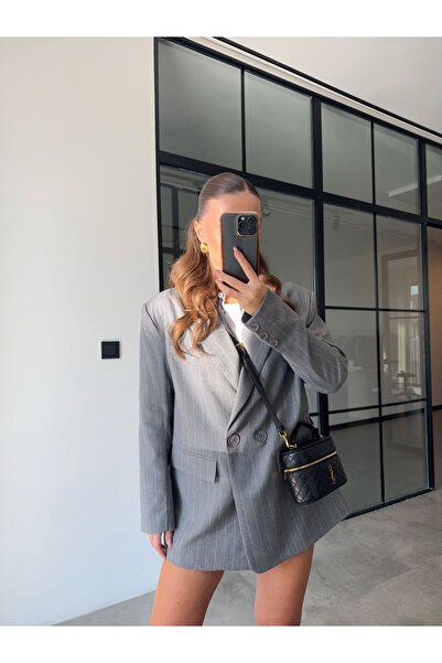 BB Bensu Buyruk Jachetă oversize cu dungi gri