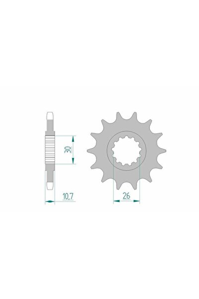 AFAM Pinion față standard din oțel 21607 - 525 - 16 dinți (moto)