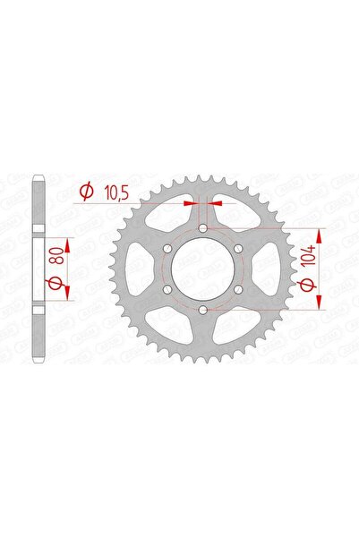 AFAM Pinion spate standard din oțel 16606 - 520 - 43 dinți (moto)