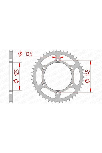AFAM Pinion Spate Standard Oțel 12305 - 520 - 12305-45 (pentru motociclete)