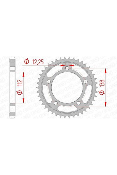AFAM Pinion spate din oțel 10508 - 530 - 43 dinți (pentru motociclete)