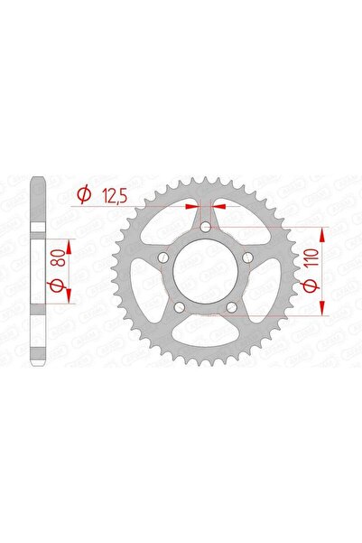 AFAM Pinion spate din oțel 10608 - 525 - 45 (pentru motociclete)