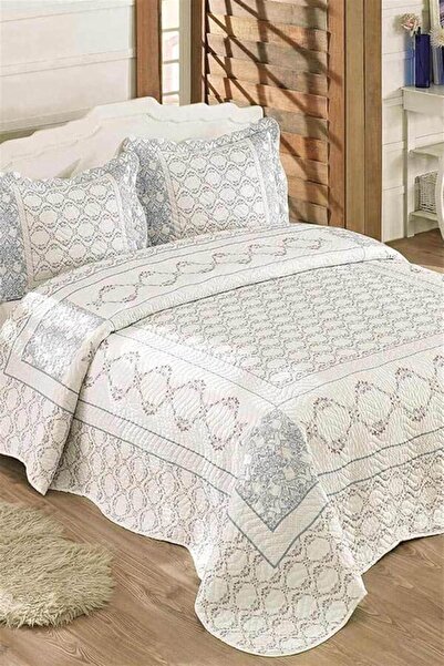 STOREMAX Lisa Çift Kişilik Kapitone Yatak Örtüsü Takımı - Mavi 1169806