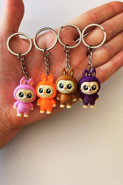 vattara سلسلة مفاتيح لابوبو ملونة 4 قطع