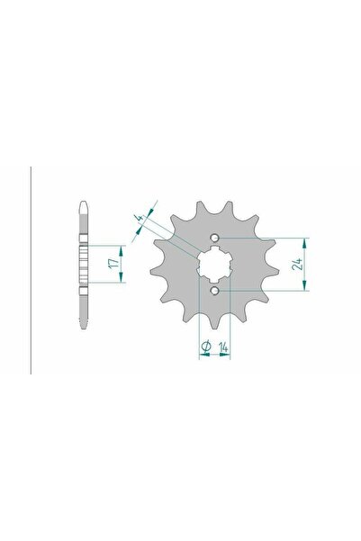 AFAM Pinion față din oțel 49102 - 420 - 49102-11 pentru motocicletă