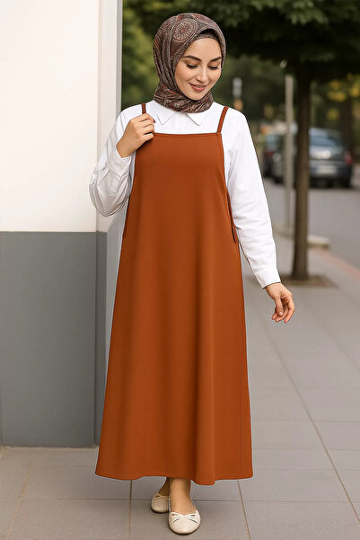 Zikuv Giyim ve Moda Tasarım Long Jile Dress with Adjustable Straps