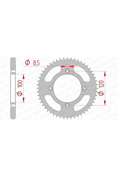AFAM Pinion spate standard din oțel 38200 - 428 - 50 dinți pentru motociclete