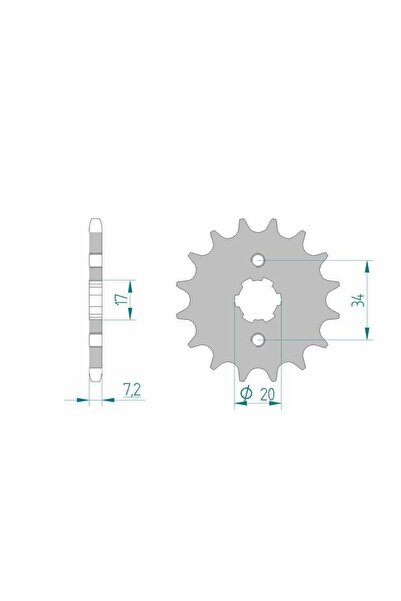 AFAM Pinion față din oțel pentru motociclete - Model 20209 - 428 - 20209-16