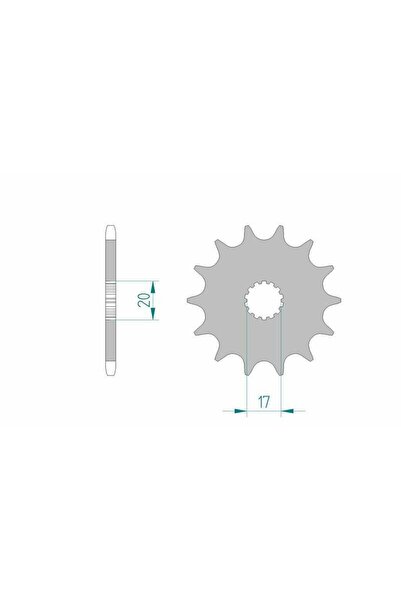 AFAM Pinion față standard din oțel 21203 - 520 - 13 dinți (moto)