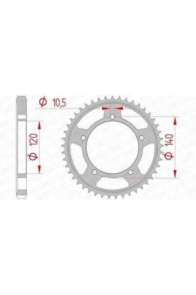 AFAM Pinion spate standard din oțel 86603 - 530 - 44 dinți (moto)