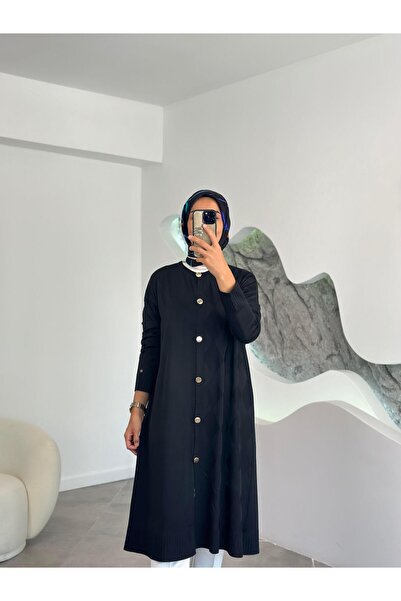 Armine Trend Baklava Patterned Cardigan 25Ytd4124 Black