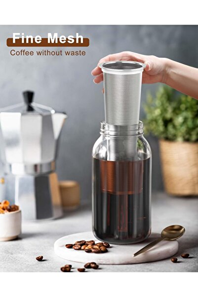 Arabest Cold Brew Coffee Filter for 64oz Wide Mouth Mason Jar Pitcher - Fine ...