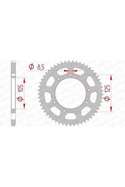 AFAM Pinion spate standard din oțel 47103 - 420 - 53 dinți pentru motociclete