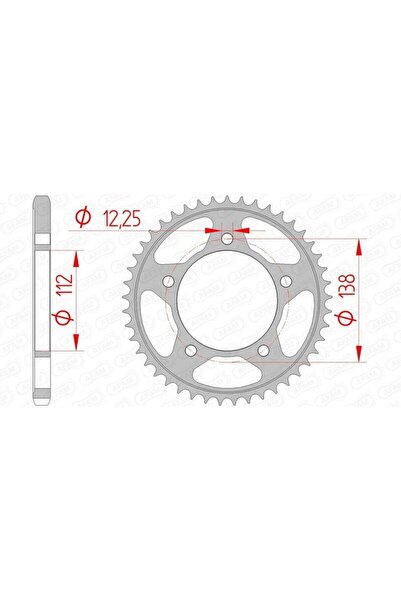 AFAM Pinion spate din oțel standard 10613 - 525 - 47 dinți (moto)