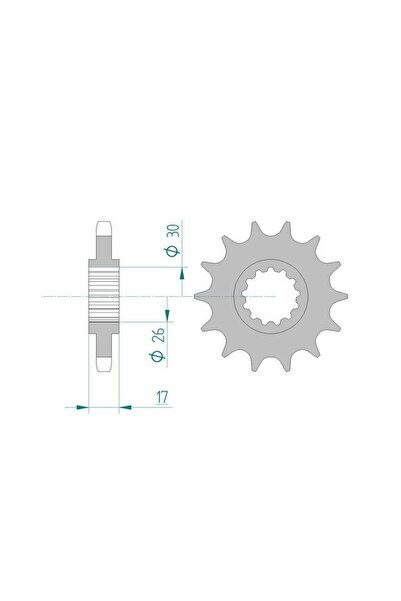 AFAM Pinion față standard din oțel 20603 - 530 - 16 dinți (moto)