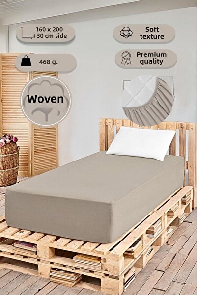 Karna Home Flat Elastic Single Percale Sheet 160X200 + 30cm