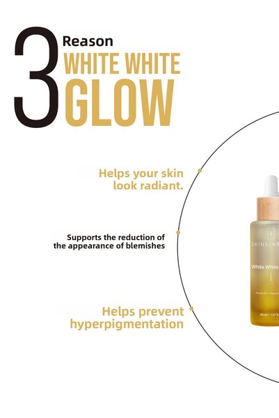 Skin Sensual مصل وايت وايت جلو المضاد للعيوب للبشرة 30 مل |   2% أربوتين وحمض الهيالورونيك |   معادل لون البشرة