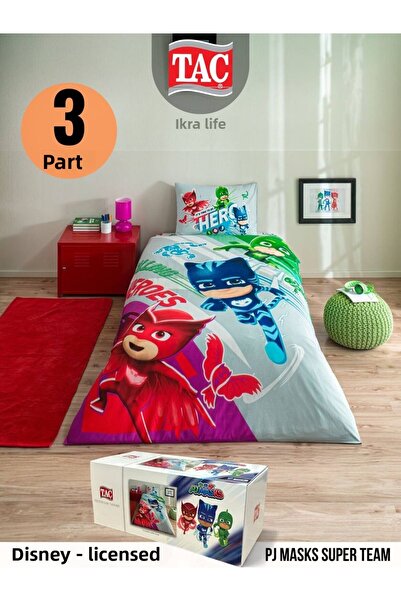 TAÇ KRİSTAL Pj Masks Super Team Single Duvet Cover Set