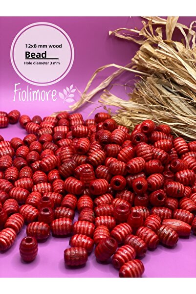Fiolimore 12x8 mm Mărgele de lemn ovală roșie, mărgele de lemn, manșon răsuci...