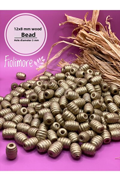Fiolimore 12x8 мм златистожълта овална дървена мъниста с усукана тръбичка (50...