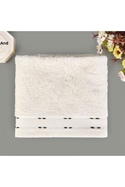 Evidea Μαλακό Μικρό Πετσέτα Χεριών - Εκρού / Πράσινο - 30x50 cm