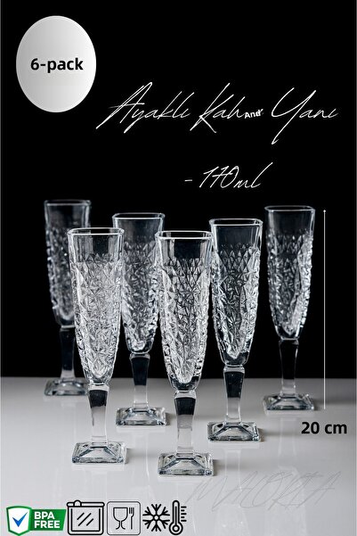 Maloria Coffee Side Water Glass with Stand |   170ml - Pack of 6