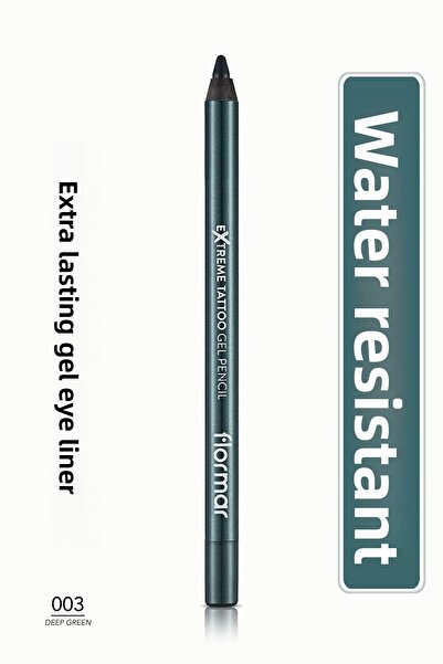 Flormar Matte Long-Lasting Eyeliner (Green) - Extreme Tattoo Gel Pencil - 003...