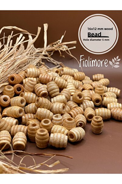 Fiolimore 16x12 مللي متر لامعة بيضاوية على شكل معكرونة خرز خشبي ملتوي (50 جرا...