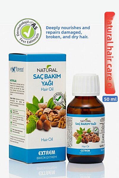 Natural زيت طبيعي للعناية بالشعر - مرمم ومُضيء للشعر التالف والجاف 50 مل