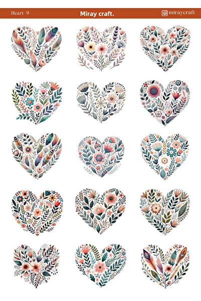 MirayDesign 1 autocolant tematic inimă de 12*17 cm/pentru albume de însemnări...