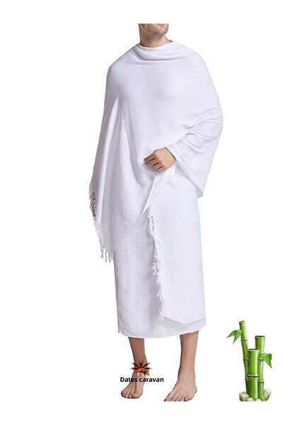 Hurma Kervanı Set Ihram din bambus 110x220 cm -1250g – Pentru Hajj și Umrah |   Curea Ihram cu cadou