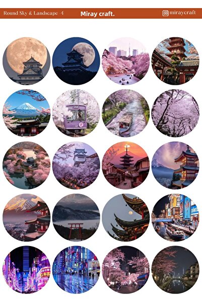 MirayDesign 1 autocolant rotund cu tematică cer și peisaj, 12*17 cm, pentru a...