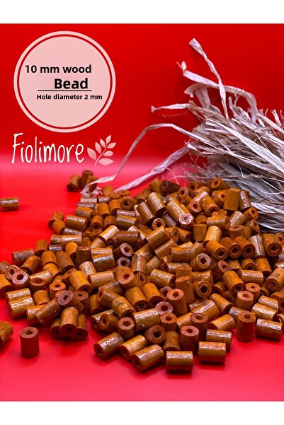Fiolimore Mărgele din lemn de țeavă tăiată portocalie de 10 mm (50 grame 190 ...