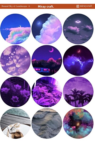 MirayDesign 1 autocolant rotund cu tematică cer și peisaj, 12*17 cm, pentru a...