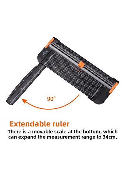 MDS Guillotine Paper Cutter, Bidirectional Cutting with Safety Blade, Sturdy Plastic Side Ruler Multi-Purpose, Office