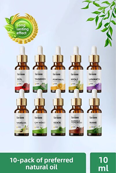 Gardone مجموعة مكونة من 10 قطع من الزيوت الطبيعية العشبية النقية 100% مع غطاء...